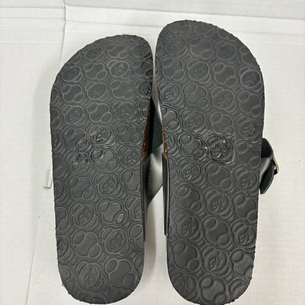 SoftMoc Flat Slip on Padded Footbed Pewter Leather Thong Sandal Buckle Size 11 - Picture 8 of 14